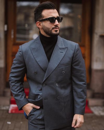 Charcoal Suit with Turtleneck